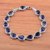 Halskette Ohrringe Set Stil Silber Farbe Hochzeit Schmuck für Frauen mit Anhänger blau Kristall Ring Armband afrikanischen Schmuck
