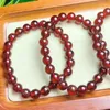 Bangle Natural Orange Garnet Bracelet Crystal Bracelets Round Bead Stretch Healing Gemstone Birthday Present 1PCS 7/8mm