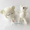 Haarschmuck Häkelmuster Baby Bärenmütze mit Spielzeug für Born Pography Requisiten Beanie Cap Studio Po Animal