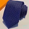 Designer Men Letter Tie Silk Slips Black Blue Party Wedding Business Woven Design Hawaii Neck Tie