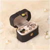 Schmuckschatullen Kleine tragbare Aufbewahrungsbox Pu-Leder Reiseorganisator Ring Ohrringe Mini Vitrine Halter Geschenkverpackung Drop Delive Ot9Kp