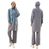 Ethnic Clothing Hijab Tracksuit 2 Piece Muslim Women Sets Loose Casual Fashion Season Turkey Dubai Islamic Sportswear Arabia