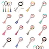 Llaveros Lanyards 14 colores Sile Llavero Pulsera para mujer Único con estilo Brazalete con cuentas Pulsera Llavero Cadena Círculo Muñeca Coche Otkt2