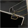 Pendentif Colliers Émail Coeur Serpent Chaîne Titane Acier Amour Charme Collier Femmes Mode Simple Or Sier Designer Ras Du Cou Bijoux D Dh6Vt