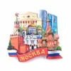 Fridge Magnets World Tourism Fridge Magnet Souvenir Creative Resin Moscow Russia Hong Kong Qingdao Finland Japan Stickers for Refrigerator x0731