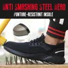 Sapatos de Segurança Masculino Sapatos de Segurança no Trabalho Feminino Anti-Smash Biqueira de Aço Prova de Perfuração Flying Mesh Leve Respirável Qualidade Tênis 230729