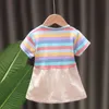 Mädchen Kleider Baby Mädchen Kleid Kleidung Hosenträger Gestreift Freizeitkleidung Kleinkind Outfit Kinder Kleidung Prinzessin Kostüm Kind Baumwolle A849 230731