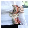 Llaveros Lanyards Sile Llavero Brazalete Cuero Borla Pulseras Llavero Fiesta O En forma de pulsera Pulsera Círculo Encanto Llavero Sostener Otw0H