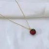 Stud Necklace Real 18K Gold Plated Full Crystal Apple Earrings Jewelries Letter wedding gift factory wholesale With Free dust bag