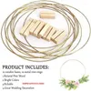 Decoratieve bloemen 10 stuks gouden ringen met standaard voor tafel macrame gouden krans ring middenstuk decoraties