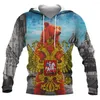 Felpe con cappuccio da uomo Stampa 3D Bandiera russa Emblema nazionale Felpe con orso animale Uomo Donna Cappotto oversize con cappuccio unisex