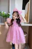 Mädchen Kleider RiniLucia 2023 Sommer Baby Mädchen Kleid Blumen Druck Nette Prinzessin Kinder Kinder Party Mädchen Kleidung Vestido 230731