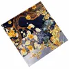 Foulards Faux Twill Foulard En Soie Homme Femmes Arbre Fleur Couverture Bandana Grand Châle Étole 130 130cm