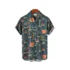 Camisas casuales para hombre Moda para hombre Camisa con estampado 3D Verano Manga corta Botón de una sola fila Suelta Patrón de planta de gran tamaño Tendencia 230729