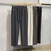 Pantaloni da uomo Baggy Casual Dritto Drappo Elastico in vita Primavera Autunno Pantaloni di marca di moda coreana Maschile Cachi Caffè Nero