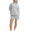 Survêtements pour femmes Ensemble de salon confortable pour femmes Pull surdimensionné et short Combo avec sweat-shirt zippé au quart Poches pratiques