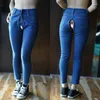 Jeans femme Invisible ouvert entrejambe pantalon Stretch confortable dame taille haute coupe ajustée Denim avec poche coton doux sexe en plein air