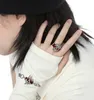 Cluster Rings Geometric Opening Ring Women's Advanced Sense Index Finger Rings Light Luxury Punk Rings PK005