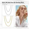 Strands Strings Rinntin 18K Gold Over 925 Sterling Silver 3mm5mm Italian Diamond Cut Cuban Link Curb Chain Necklace for Women Men Jewelry SC60 230729