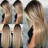 Synthetische pruiken Dames Blonde pruik Ombre Lang Bruin Goud Recht Zwart Synthetisch haar Pruiken Z230731