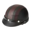 Motorhelmen motorfiets scooter open half lederen helm met vizier UV-bril retro vintage stijl 5460 cm voor veiligheidsaccessoires x0731