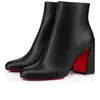 loubutinly chrétiens chaussures à fond rouge populaire à la mode femmes bottines courtes robe bottines talons bottes de luxe s semelles talon femmes chaussures de fête B9H9