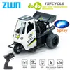 Voiture RC électrique ZWN S915 Moto RC à trois roues avec pulvérisation de lumière 2 4G Télécommande Électrique Haute Vitesse Émulation Motos Jouets Pour Enfants 230731