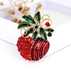 Brooches Sweet Red Rhinestone Apple Women And Men Metal Enamel Weddings Party Brooch Pins Gifts