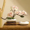 Wazony chiński w stylu ceramika wazon kwiat garnek czarny biały bruk z klocka