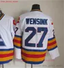 1980 Film Vintage Hockey 21 Peter Forsberg Maglie Ricamo CCM 27 John Wensink 33 Patrick Roy 52 Adam Foote Maglia Blu Rosso Bianco Uomo