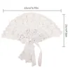 Decorative Objects Figurines Plastic Bride Lace Handheld Fan Rose Fans Nonfoldable Wedding Party Supplies Po Props 230731