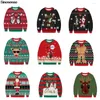 Mannen Truien Vrouwen Mannen Lelijke Kerst Trui 3D Grappig Gedrukt Lange Mouwen O-hals Truien Jumpers Tops Trui Xmas Sweatshirt