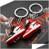 Keychains Lanyards Creative 3D Mini Basketball Shoes Stereoskopiska modell Sneakers Entusiast Souvenirs Keyring Car Ryggsäck Pendant G OT6HO