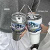 Bicchieri 30oz Tazza di ghiaccio di grande capacità 304 Acciaio inossidabile Caffè Auto Birra Mobili portatili 230731