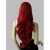 Parrucche lunghe 80 cm Cosplay Parrucche rosso scuro Parrucche ricci da donna Perruque Peluca Peruca Parrucca Capelli Parrucca sintetica per capelli255q
