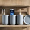 Bath Accessory Set Bathroom Accessories 3/4 Pieces Ceramics Toothbrush Holder Soap Dispenser Household Porcelain Cup Decoration Pump Bottle