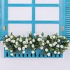 Decorative Flowers 11 Heads Artificial Flower Silk Rose White Eucalyptus Leaves Peony Bouquet Fake For Wedding Table Party Vase Home Decor