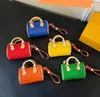 Mini cylinder Letter pillow bag Keychain Wallet women leather Purse bag coin purse multicolor Coin Holder pendant zipper Keychains accessories gift