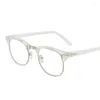 Sunglasses Frames LNFCXI Retro Stylish Female Glasses Half-rim Frame Eyeglasses Clear Anti-blue Light Lens For Men/Women Unisex Eyewear