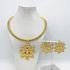 Necklace Earrings Set For Women Unique Pendant Dubai 18K Gold Plated Jewelry Bride Wedding Party Accessories