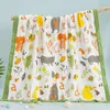 Couvertures emmailloter 110x110cm 120x150cm 6 couches mousseline garçon fille enfants enfants couverture de sommeil Swaddle serviette de bain 100% coton né Wrap 230729