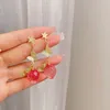 Stud Earrings Cute Small Strawberry Butterfly Stars For Women Fashion Round Flower Long Tassel Glass Ear Cuff Jewelry Gifts