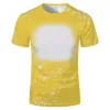 Sublimation Blanc T-shirt Avant Blanchi Polyester À Manches Courtes Tye Dye Tee Tops Pour DIY Impression Par Transfert Thermique Adultes Enfants Tailles