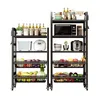 Racks de stockage cousus de cuisine à 5 niveaux Casier Plancher à étage Réfrigérateur multicouche pour micro-ondes cousu