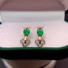 Stud Earrings CoLife Jewelry Vintage Silver For Daily Wear 4 5mm Natural Emerald 925