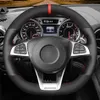 Coprivolante per auto in vera pelle scamosciata nera Trecce per Mercedes-Benz A 45 C E S 43 63 CLA AMG CLS SLC GLA GLE GLS294t