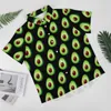 Chemises décontractées pour hommes drôle chemise de fruits mignon avocat imprimé plage ample Hawaii tendance Blouses à manches courtes motif vêtements surdimensionnés