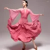 Roupa de palco Lotus Loose Long Design Bodysuit E Saia Feminino Vestido de Dança Latina Feminino Performance de Salão de Baile FLHY0375