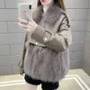 Women's Fur Faux Clothing Autumn Winter Imitation Big Collar Thick Warm Female's Leather Jacket Slim Coat Female Parka HKD230727