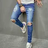 Heren Jeans Heren 2023 Bedelaar Gebroken Kleine Voeten Micro Elastische Mannelijke Denim Broek Gat Volledige Lengte Broek Gescheurd